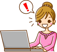 パソコンで発見する女性