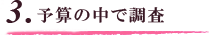 3.予算の中で調査